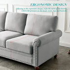 Canapé capitonné avec rangement | Beige et gris | 1/2/3 places