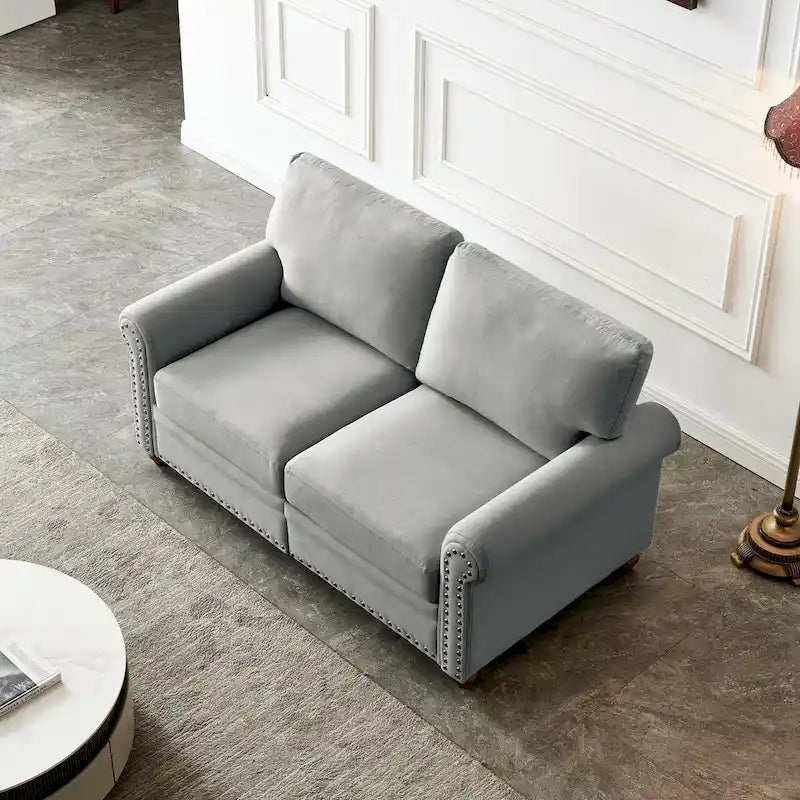 Canapé capitonné avec rangement | Beige et gris | 1/2/3 places