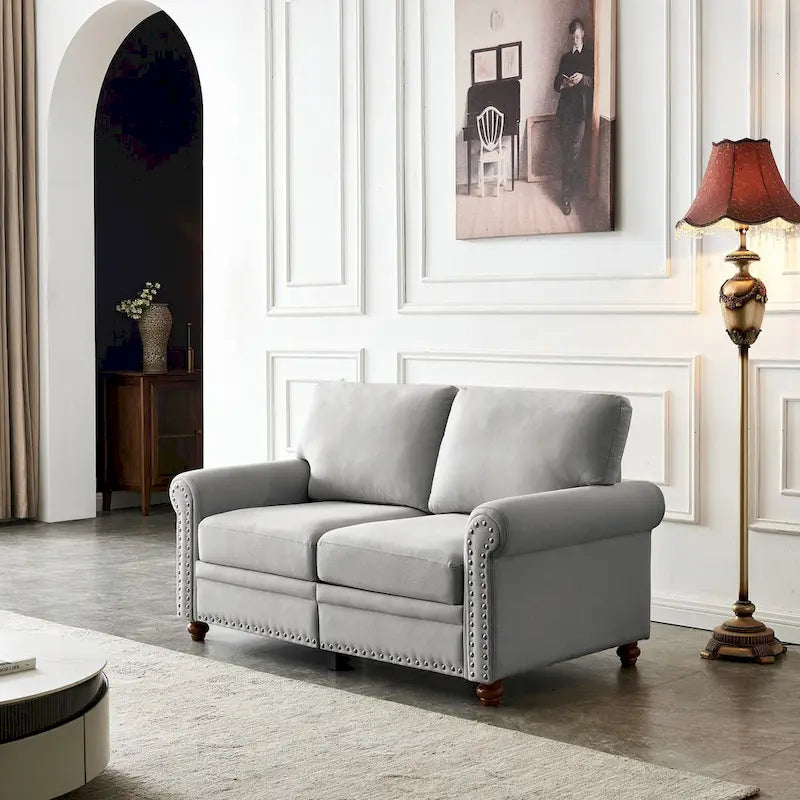 Canapé capitonné avec rangement | Beige et gris | 1/2/3 places