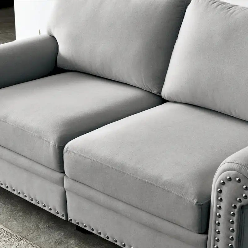 Canapé capitonné avec rangement | Beige et gris | 1/2/3 places