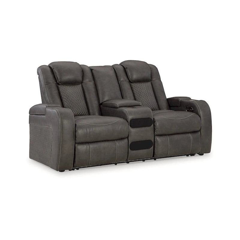 Causeuse inclinable motorisée avec console Signature Design by Fyne-Dyme - 74 po L x 43 po P x 43 po H