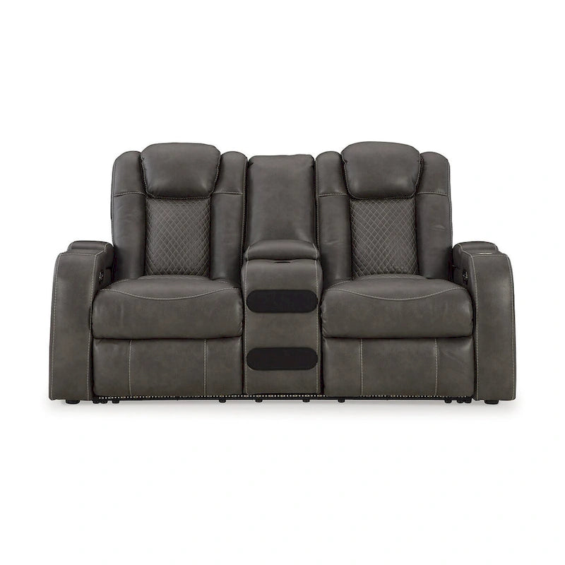 Causeuse inclinable motorisée avec console Signature Design by Fyne-Dyme - 74 po L x 43 po P x 43 po H