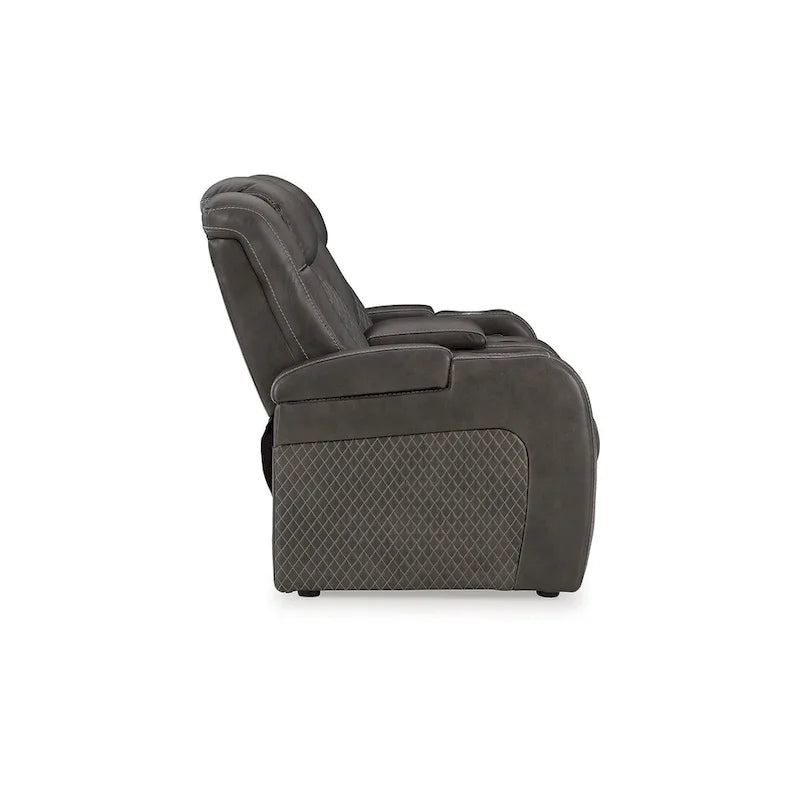 Causeuse inclinable motorisée avec console Signature Design by Fyne-Dyme - 74 po L x 43 po P x 43 po H