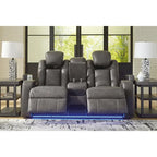 Causeuse inclinable motorisée avec console Signature Design by Fyne-Dyme - 74 po L x 43 po P x 43 po H