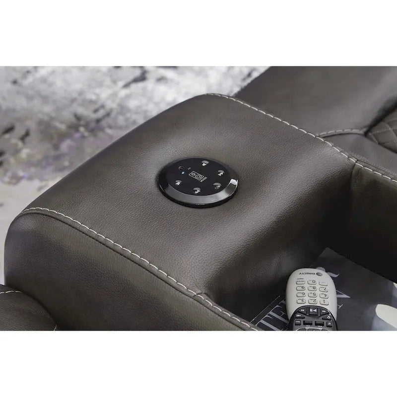 Causeuse inclinable motorisée avec console Signature Design by Fyne-Dyme - 74 po L x 43 po P x 43 po H