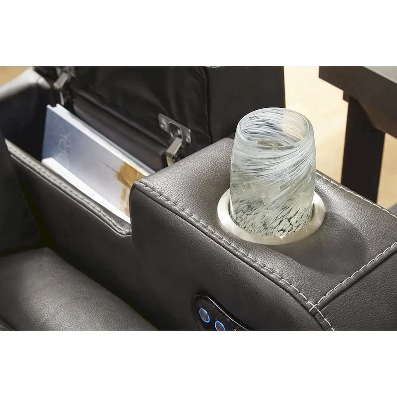 Causeuse inclinable motorisée avec console Signature Design by Fyne-Dyme - 74 po L x 43 po P x 43 po H