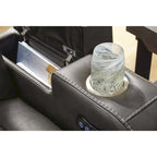 Causeuse inclinable motorisée avec console Signature Design by Fyne-Dyme - 74 po L x 43 po P x 43 po H