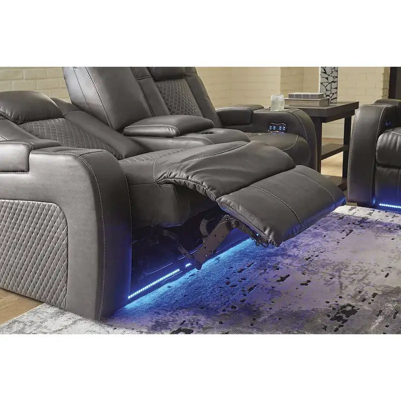 Causeuse inclinable motorisée avec console Signature Design by Fyne-Dyme - 74 po L x 43 po P x 43 po H