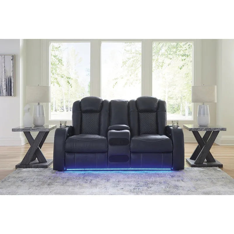 Causeuse inclinable motorisée avec console Signature Design by Fyne-Dyme - 74 po L x 43 po P x 43 po H