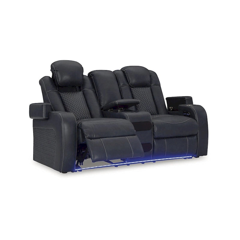 Causeuse inclinable motorisée avec console Signature Design by Fyne-Dyme - 74 po L x 43 po P x 43 po H