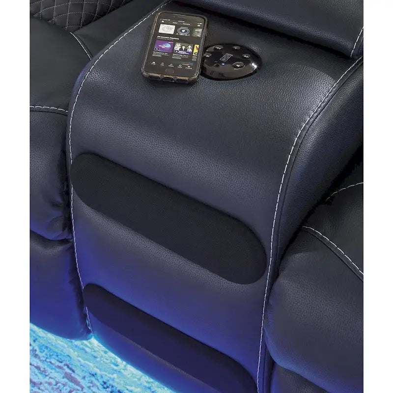 Causeuse inclinable motorisée avec console Signature Design by Fyne-Dyme - 74 po L x 43 po P x 43 po H