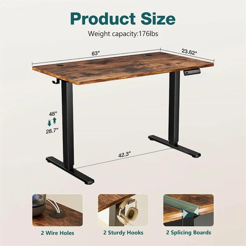 Bureau assis-debout réglable en hauteur, Bureau d'ordinateur assis-debout