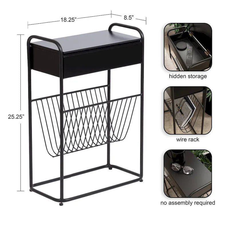 Table d'appoint étroite Kura - 19x9x26