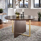 Andrea Espresso 54-inch Round Dining Table by   - 54 Round Dining Table