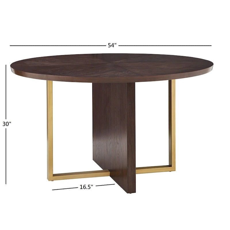 Table à manger ronde Andrea Espresso de 54 pouces par   - Table à manger ronde de 54 pouces